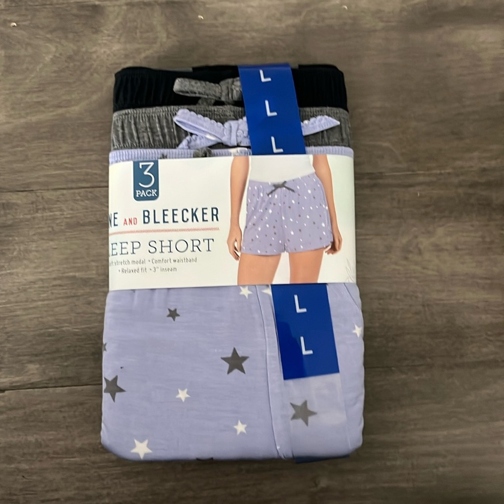 Jane and Bleecker Women's Pajama Shorts - Blue, Gray, Black